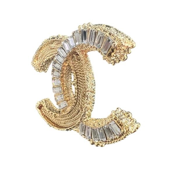 Chanel Gold Chain and Baguette Crystal Brooch Autumn/Pre-Fall 2022 (CCXX010) - Picture 2 of 4